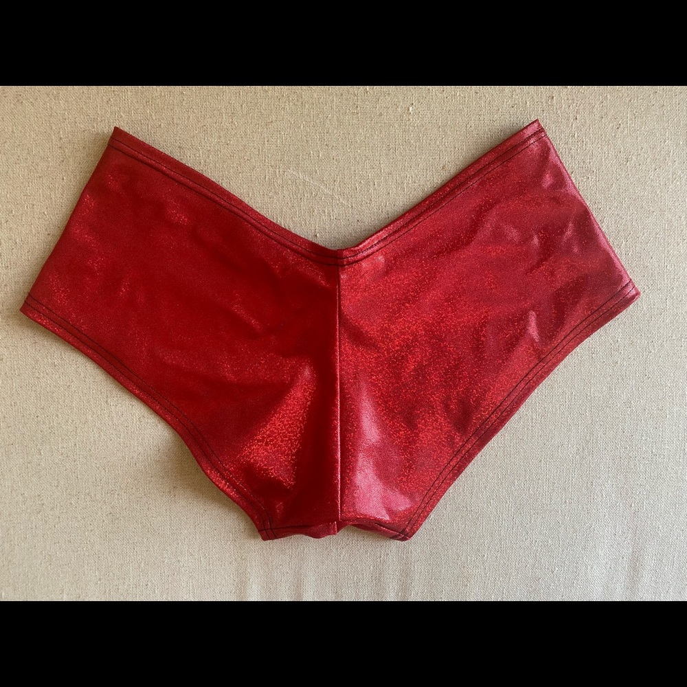 NEVER WORN! Red Metallic Booty Shorts